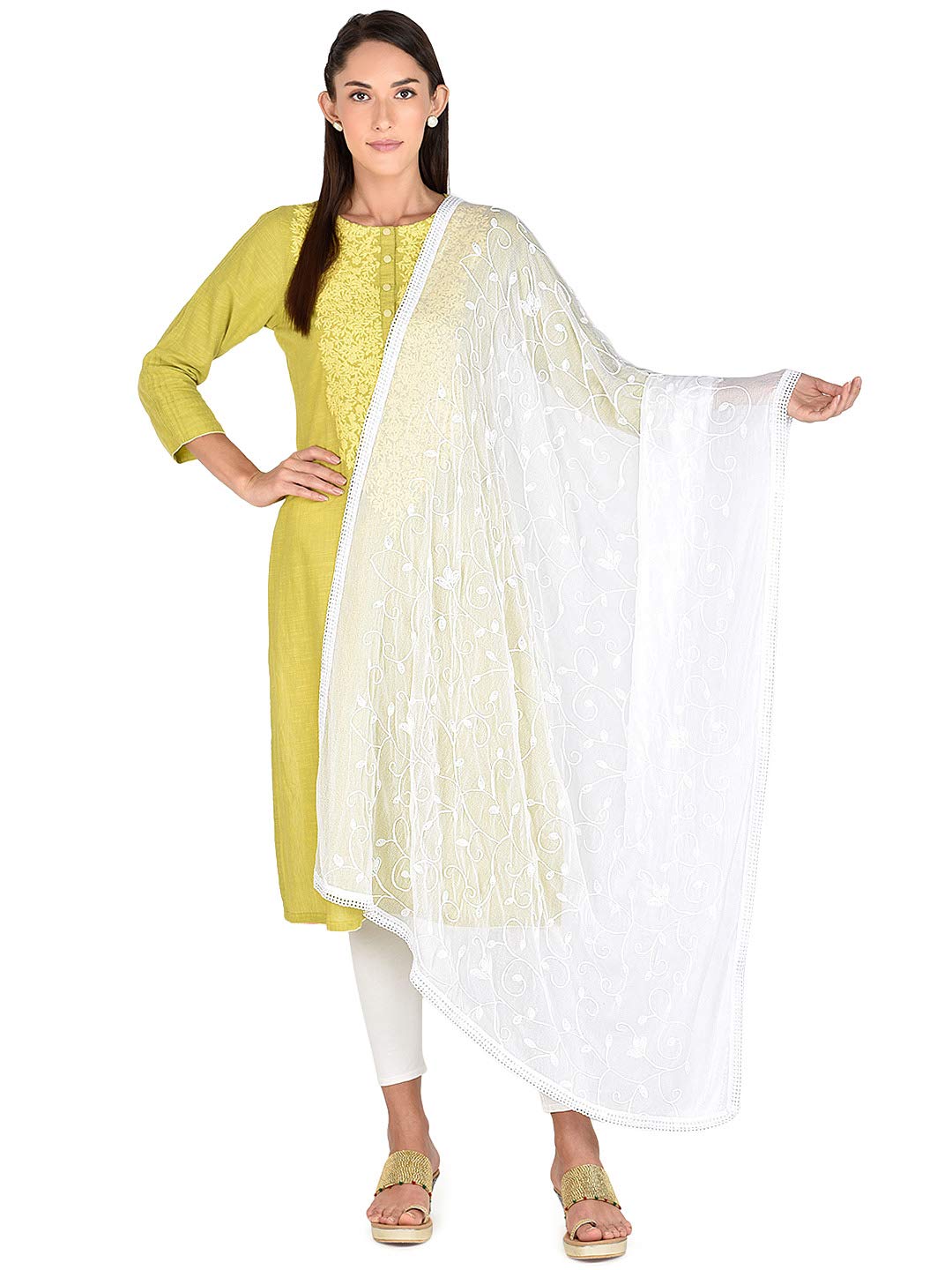 DUPATTA BAZAARWoman's Embrodiered Chiffon Dupatta