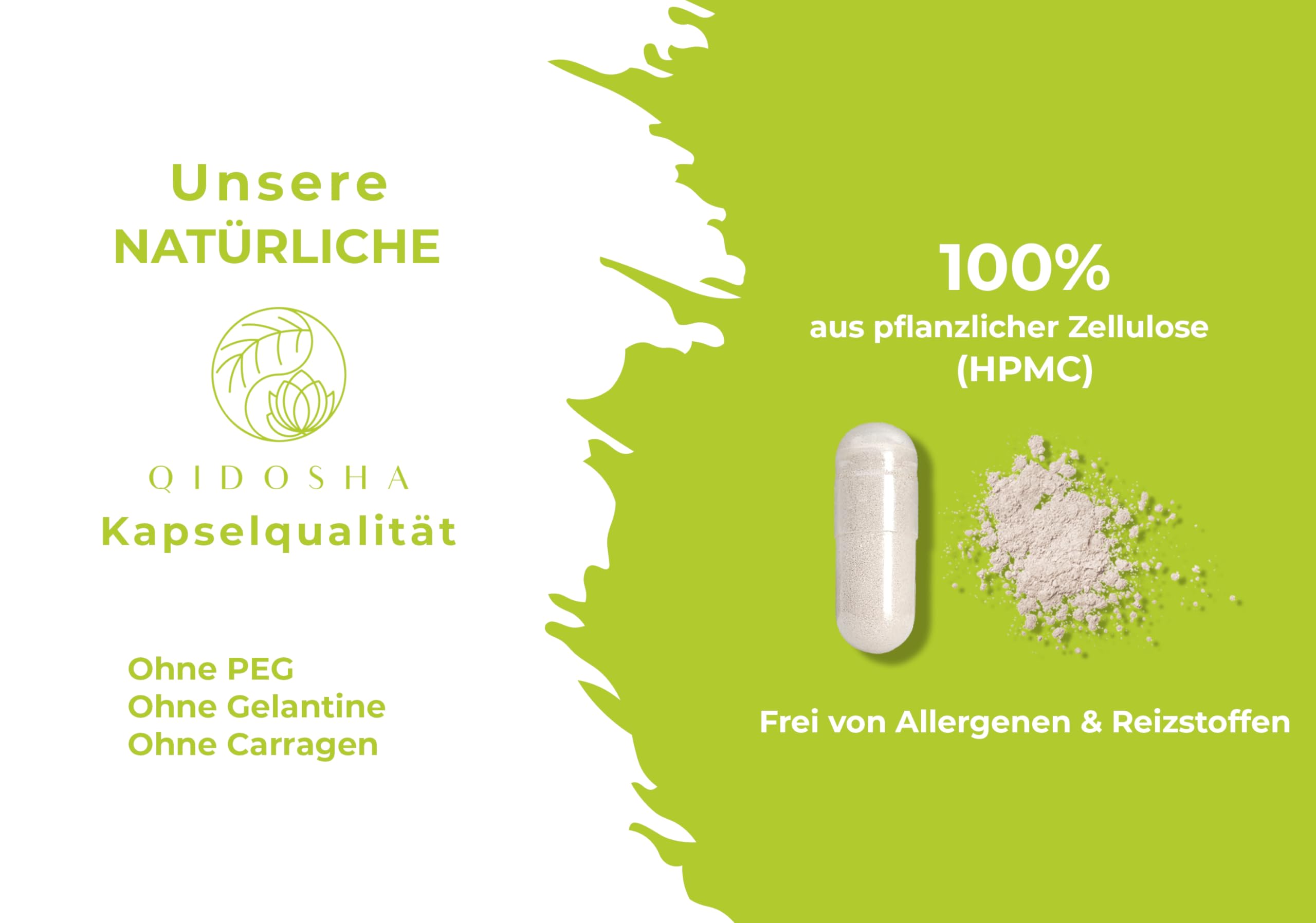 QIDOSHA® Guggul Extrakt Kapseln hochdosiert mit 10% Guggulsterone, 120 Guggulu Kapseln im Apothekerglas, Guggulu Extrakt 500mg je Kapsel mit 50mg Guggulsterone, höchster Guggulsterone-Anteil am Markt