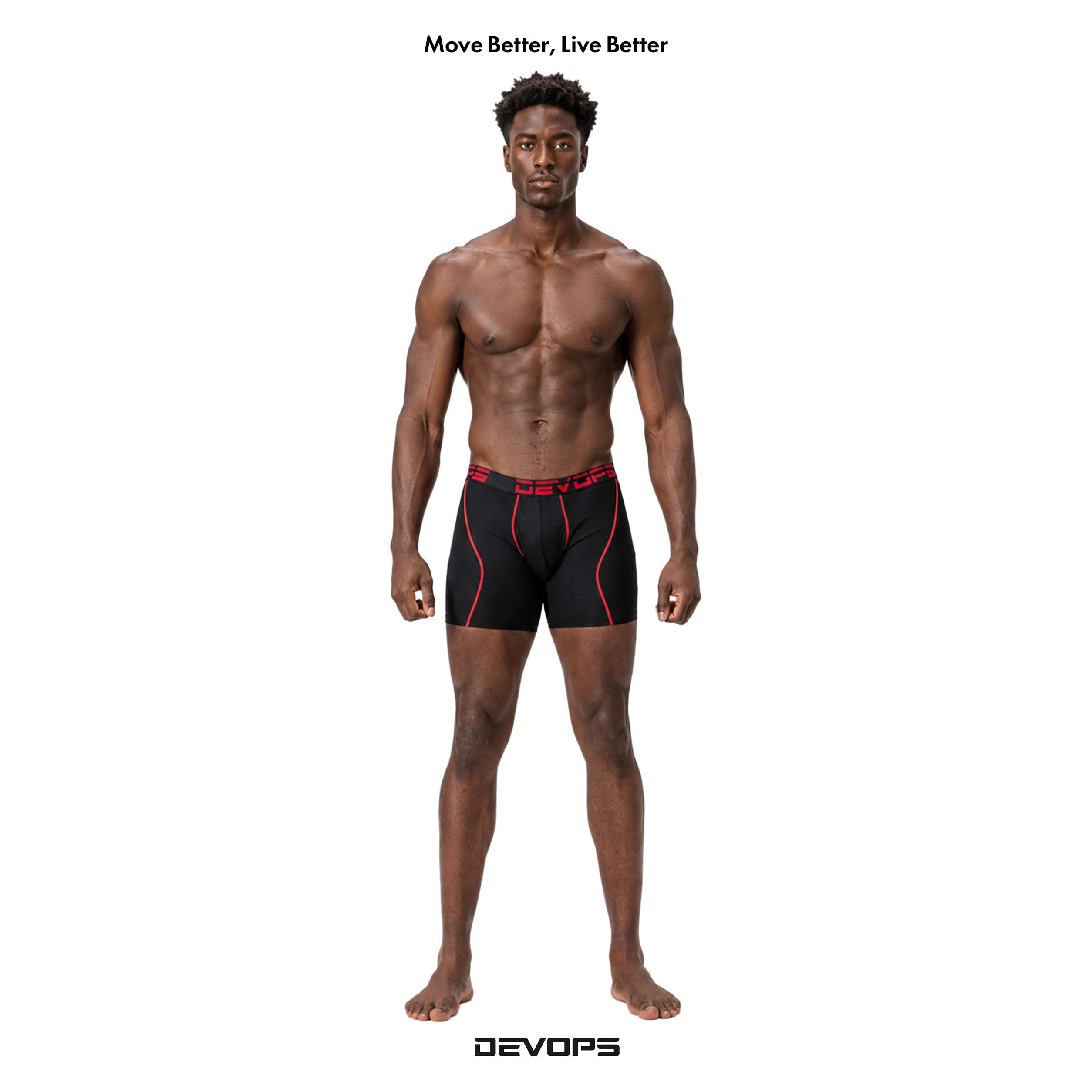 DEVOPS Calzoncillos tipo bóxer de malla para hombre, de 6 pulgadas (paquete de 3)