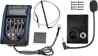 5 Band Guitar Pickup, Pick Up Guitar, Preamp Guitar, Piezo Digital Tuner Guitar Pick Up Acoustic EQ Equalizer Band Preamp Tuner LCD Display Acoustic Replacement Equalizer