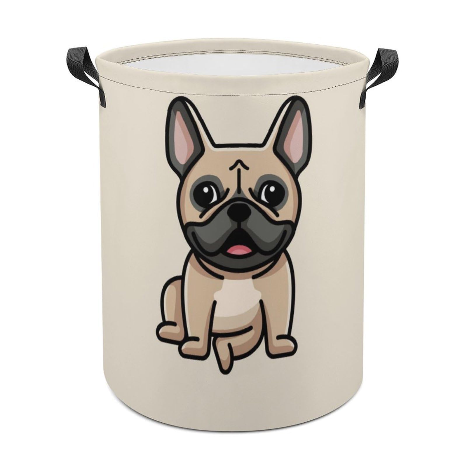 Wlntrophic Laundry Hamper, French Bulldog Laundry Basket, Washing Basket with Handle