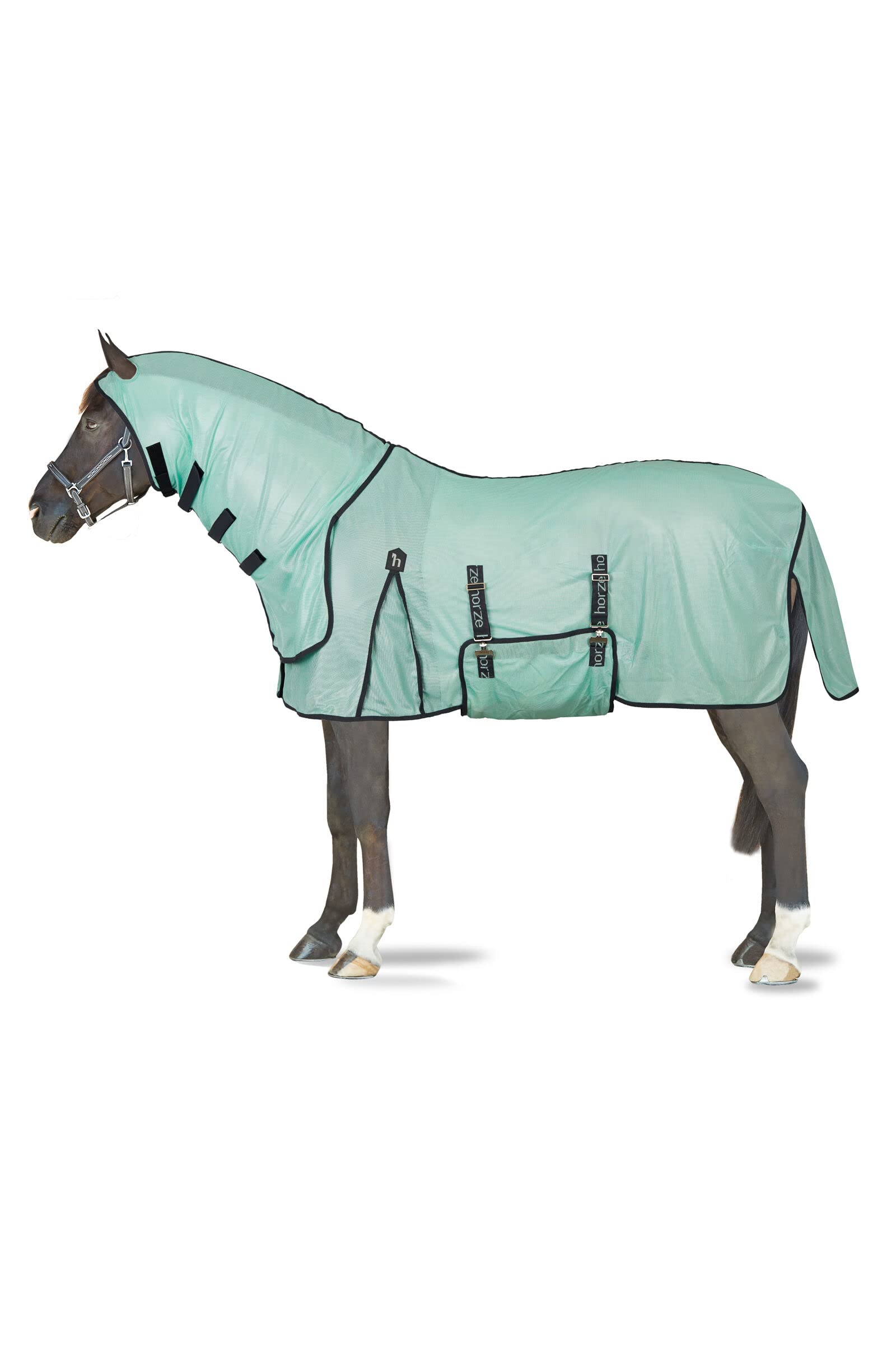 Horze Paso Fino - Manta antimoscas para caballos, con cuello y protección UV