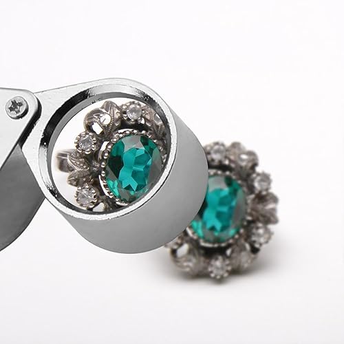 Miniatura 7 de Othmro 2 lupas Jewelers de 10 unidades, diámetro de 0.83 pulgadas, lupa de joyería iluminada de metal, lupa plegable de bolsillo, mini microscopio,