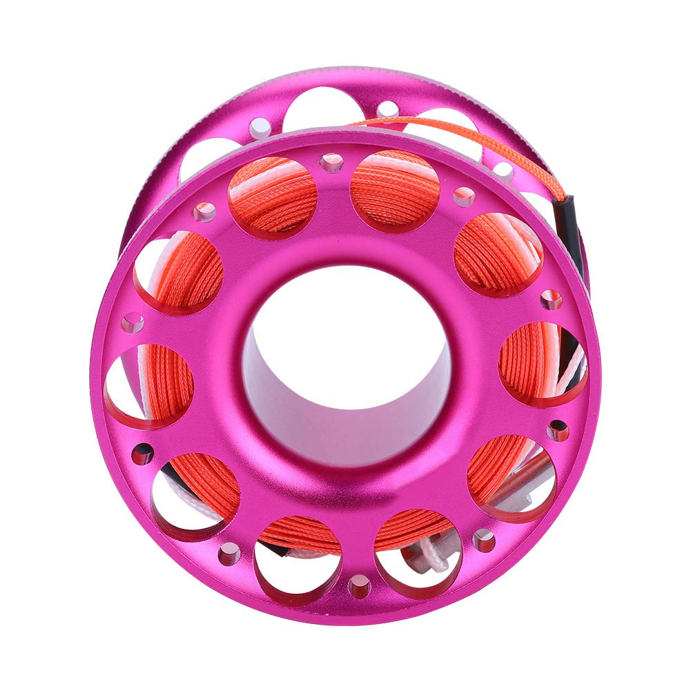 RiToEasysports Bobine de Ligne de Plongée Légère en Aluminium de 30 M avec Mousqueton en Acier Inoxydable pour la Plongée sous-Marine