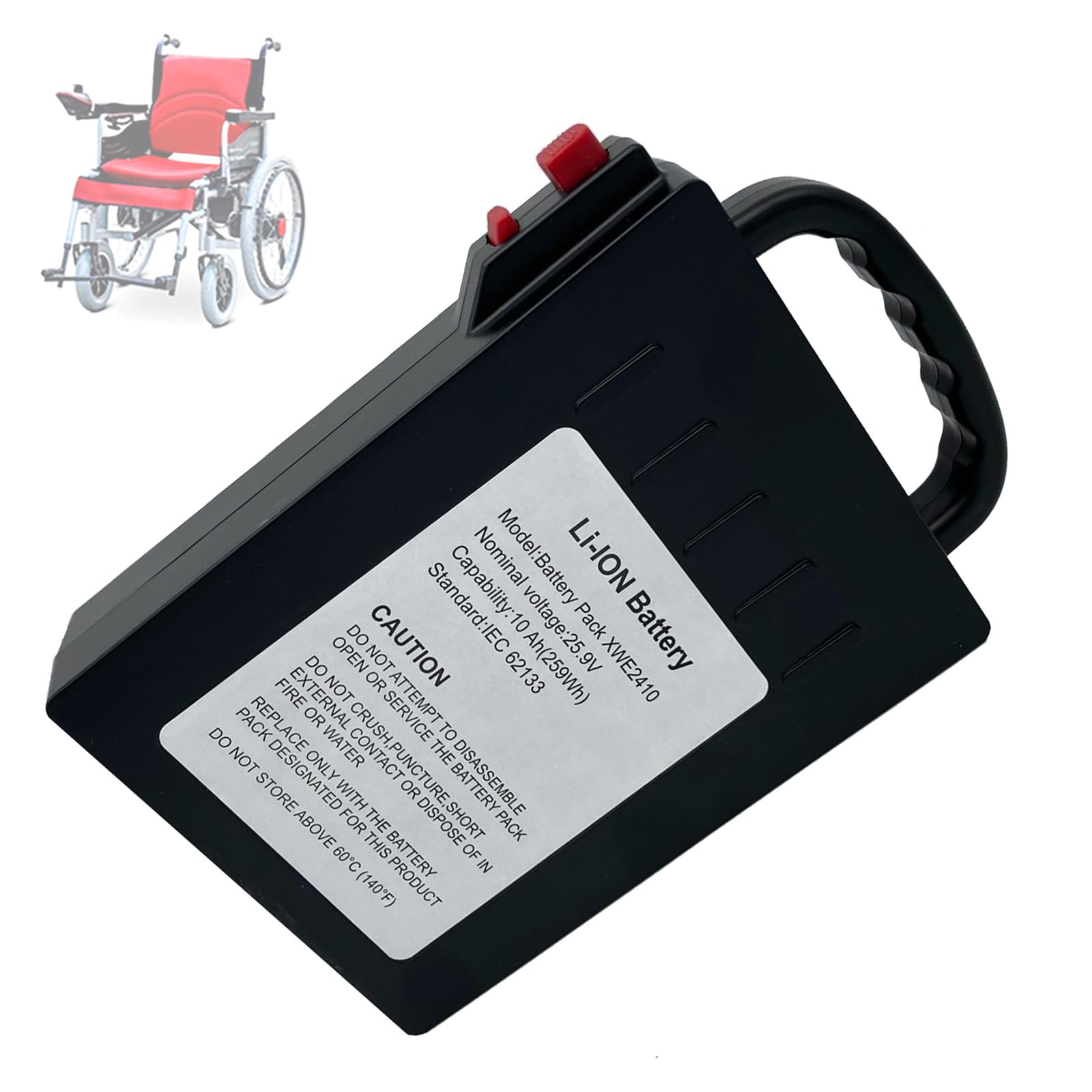 TGHY Batería extraíble de 24 V 10 Ah para Silla de Ruedas eléctrica, batería de Repuesto de 25,2 V 10 Ah para sillas de Ruedas motorizadas con Motores de 240 W o Menos.