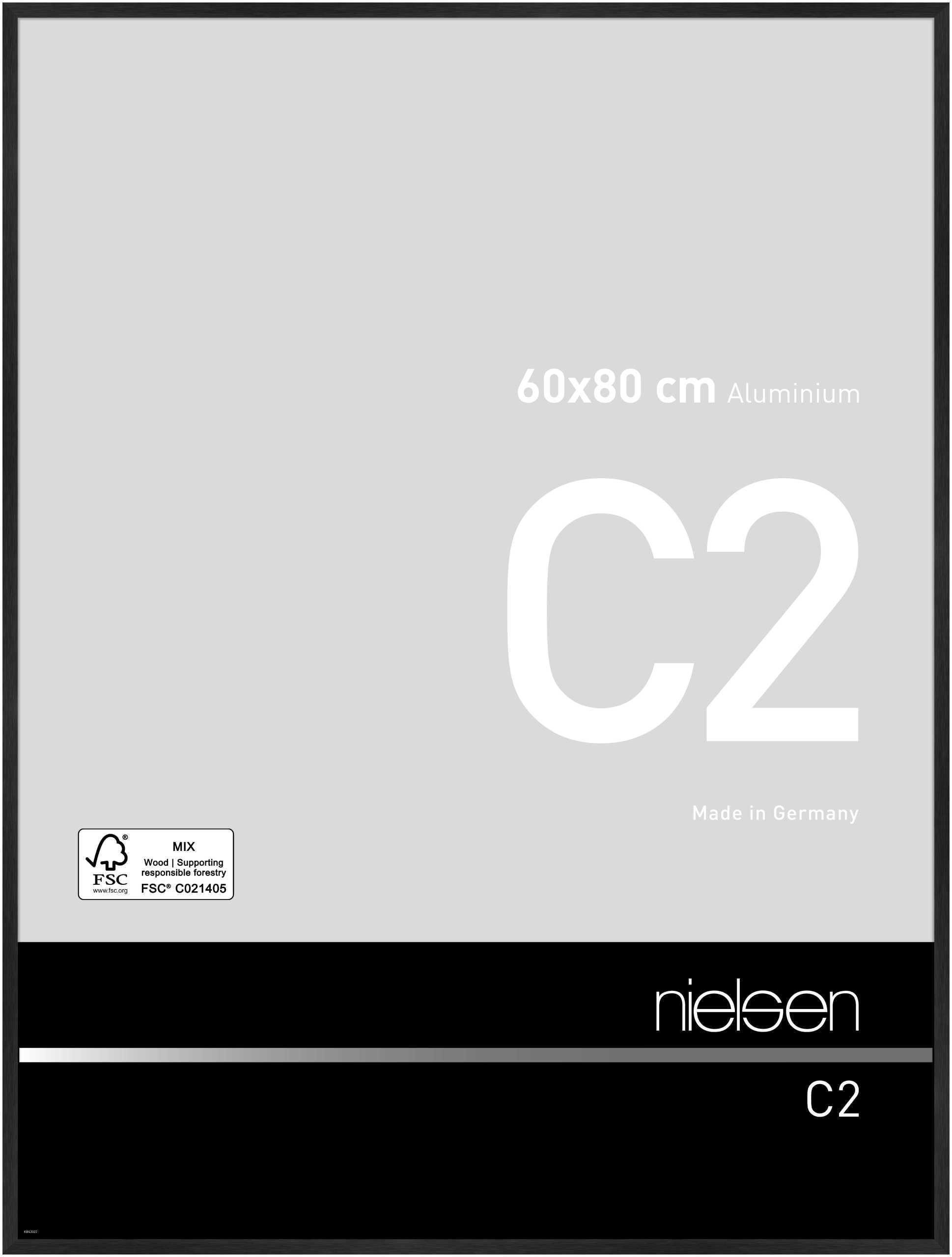 Nielsen Design    Black C2 Aluminium Picture Frame Brushed in Size 60x80cm, BrandAlley