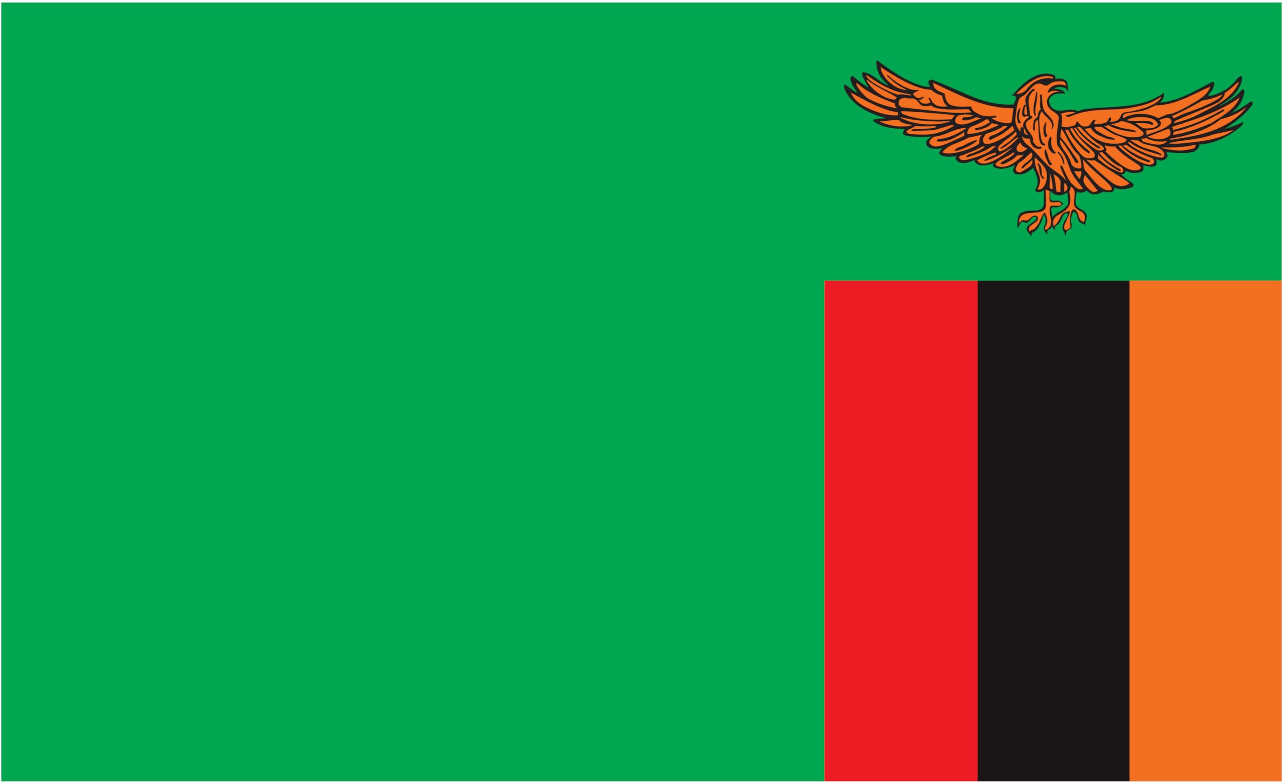 Drapeau Zambia 150x90 cm grand format de pavillon pour bateau