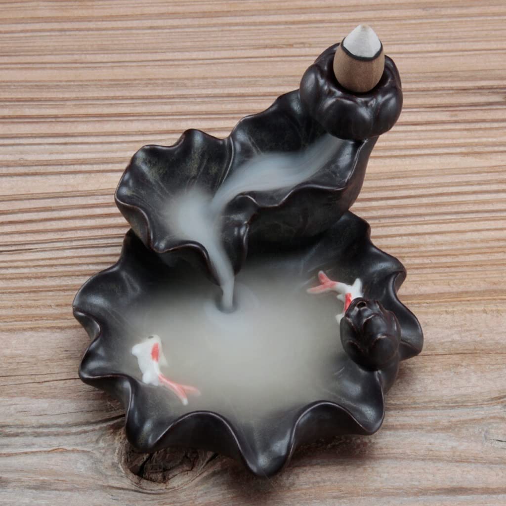 uchwyt na kadzidełka ceramiczny palnik kadzidełka karp staw lotos staw wsteczny kadzidełka drewno sandałowe dekoracja domu ozdoby płynący chmura stojak na kadzidełka (kolor: A)