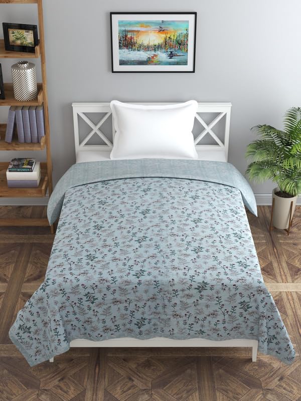 Image of Florida Diva Cotton Reversible Dohar Topsheet for Double Bed Made for All Season Blanket Throws with Floral Print