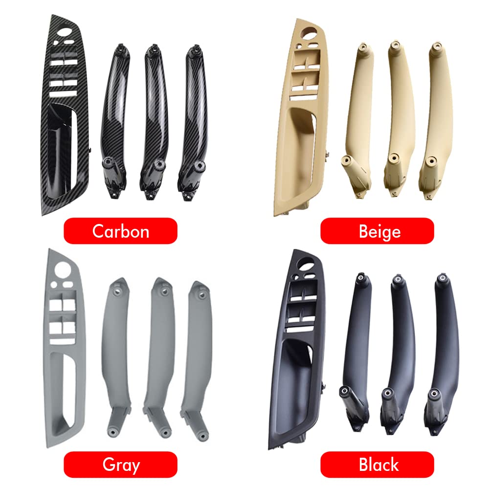 Lot De 4 Poignées De Porte Intérieure ABS Noir Pour BMW X5 E70 X6 E71 E72 2007-2014 – Design Élégant Et Facile à Installer