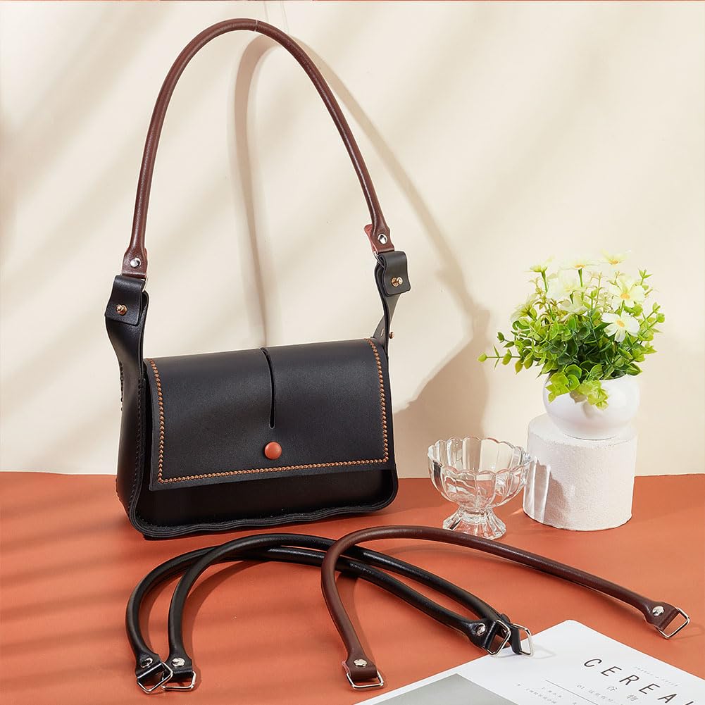 Manici Borsa Pelle PH PandaHall Tracolla In Pelle Di Vacchetta Nera Cinghie Per Cinturino Borsa In Vacchetta Nera