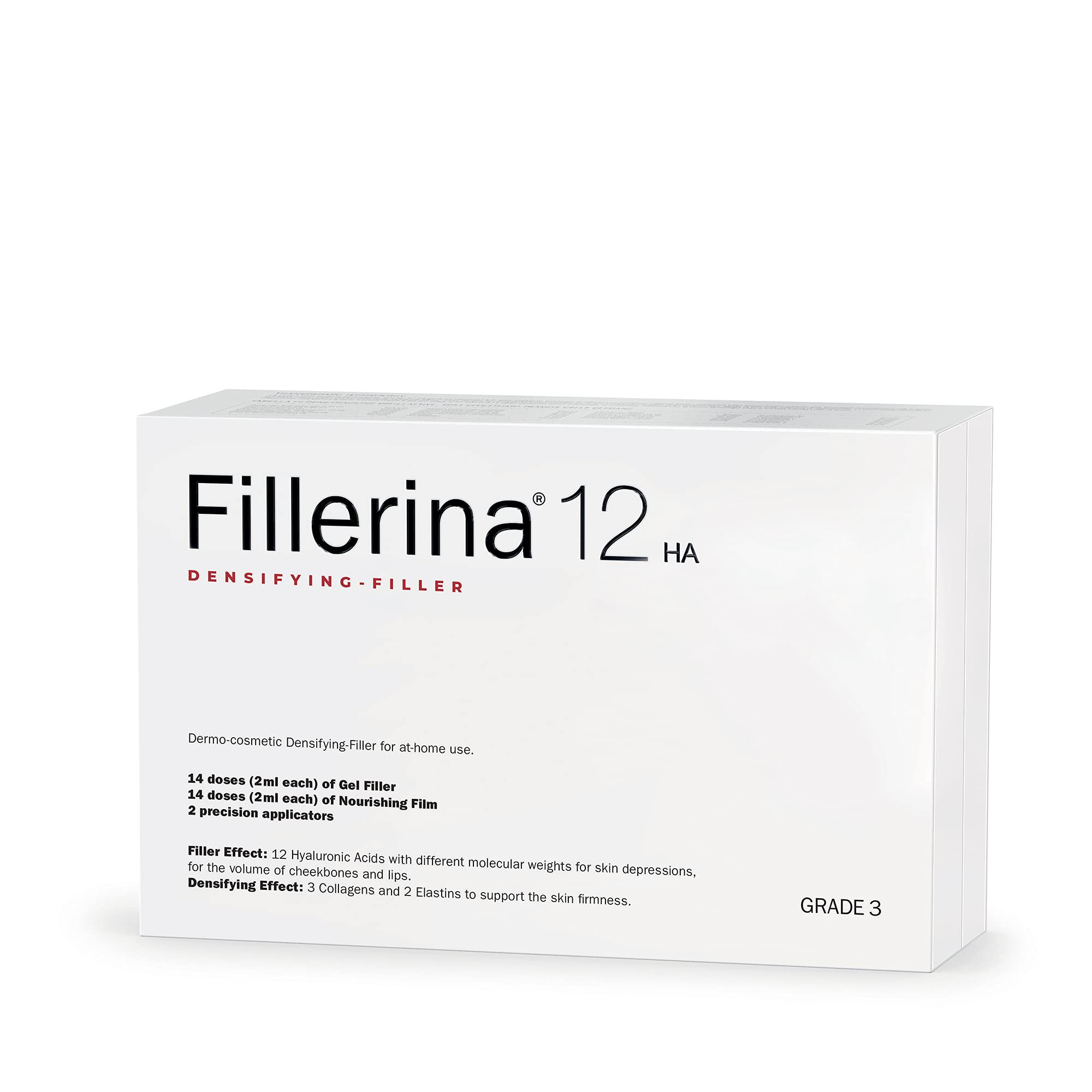 Fillerina12 Densifying-Filler – Intensive Anti-Aging Treatment Grade 3 (2x30ml) | Restores Volume, Reduces Wrinkles & Skin Laxity | Hyaluronic Acid, Collagen & Elastin | For Advanced Signs of Aging