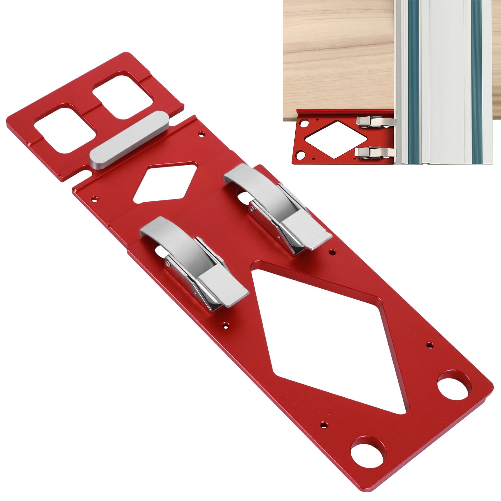Butée d'angle pour rail de guidage, butée d'angle à 90 ° en alliage d'aluminium usiné CNC, pour Festool, Makita, Powertec & WEN - Coupe d'angle précise avec guide pour projets en bois et bricolage