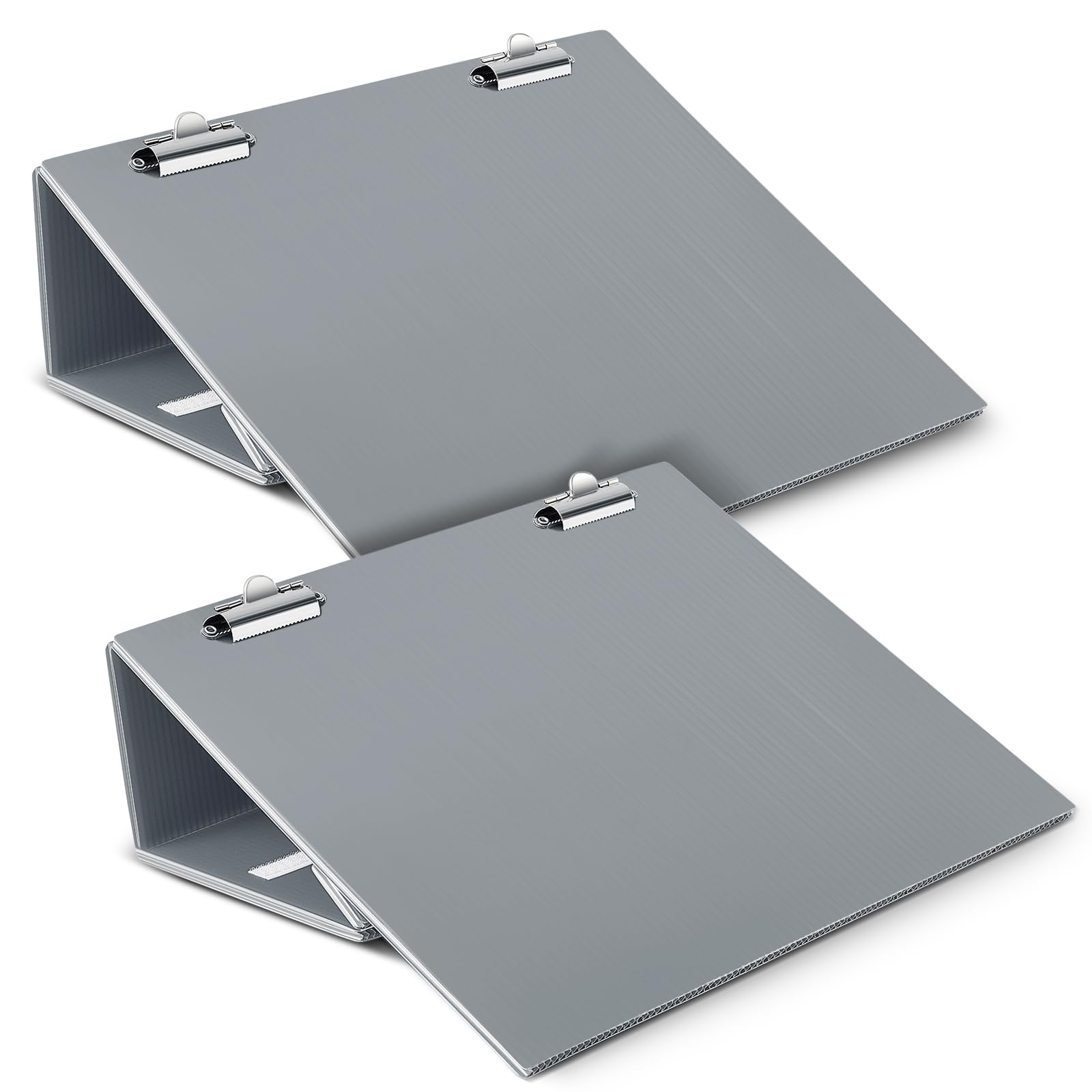 Nuanchu 2 Pcs Folding Slant Board for Writing 14 x 12 Inch Large Adjustable Tilted Slanted Clipboard Writing Board for Office Table Improve Handwriting Reading Drawing Legibility Supplies Tool, Grey