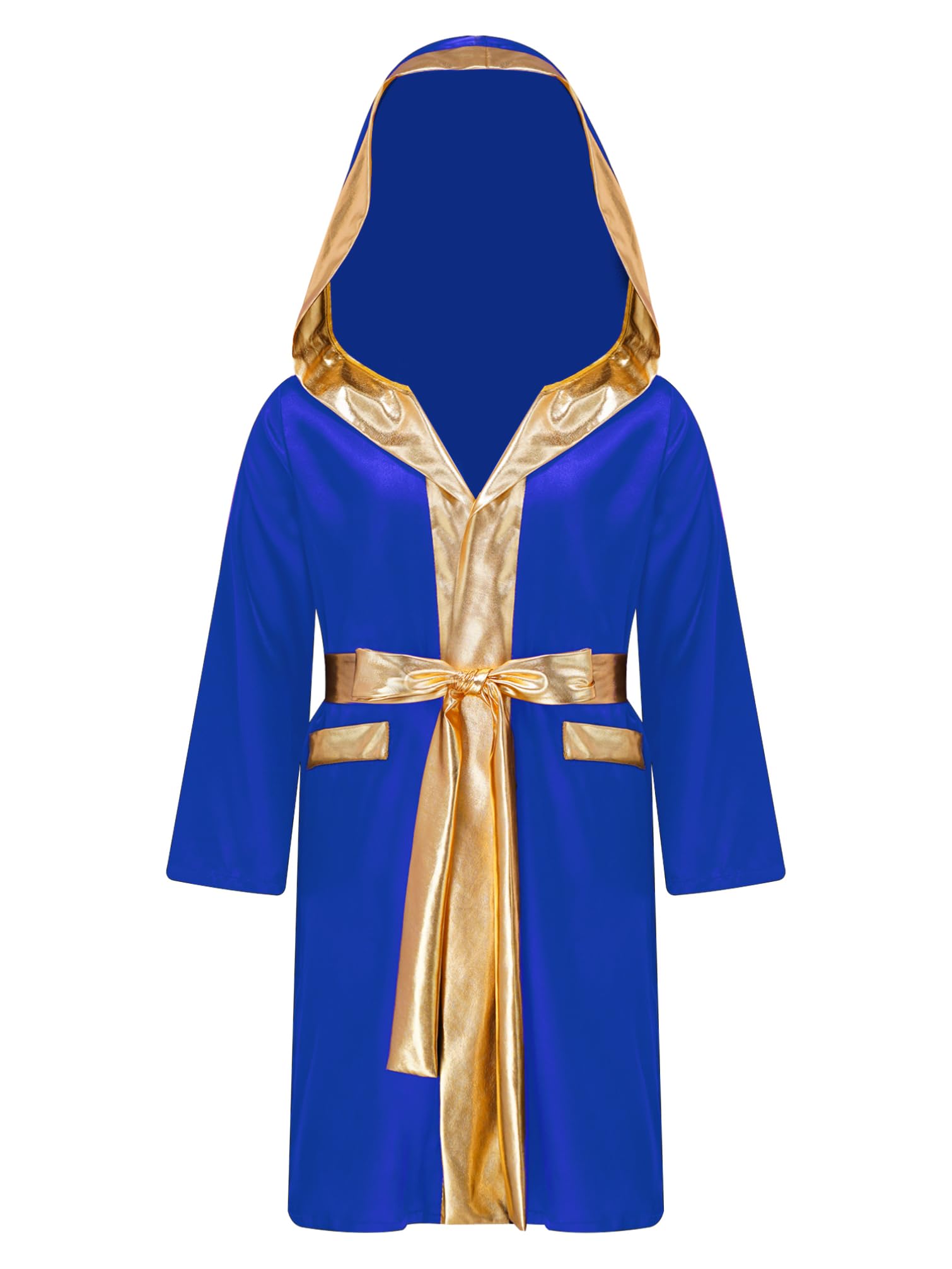 Bata de boxeo para niño, uniforme de manga larga, kickboxing, chaqueta mixta de artes marciales Muay Thai, abrigo de entrenamiento con capucha + cinturón de entrenamiento deportivo