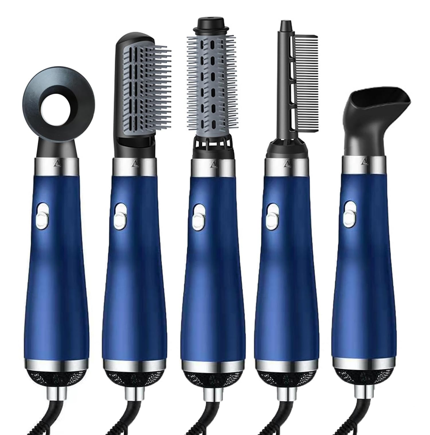 5 in 1 Hair Dryer - 2000W High-Speed Brushless Motor Negative Ionic Blow Dryer for Fast Drying, Low Noise Thermo-Control Hair Dryers with Magnetic Nozzle for Salon, Home and Travel. (Blue)