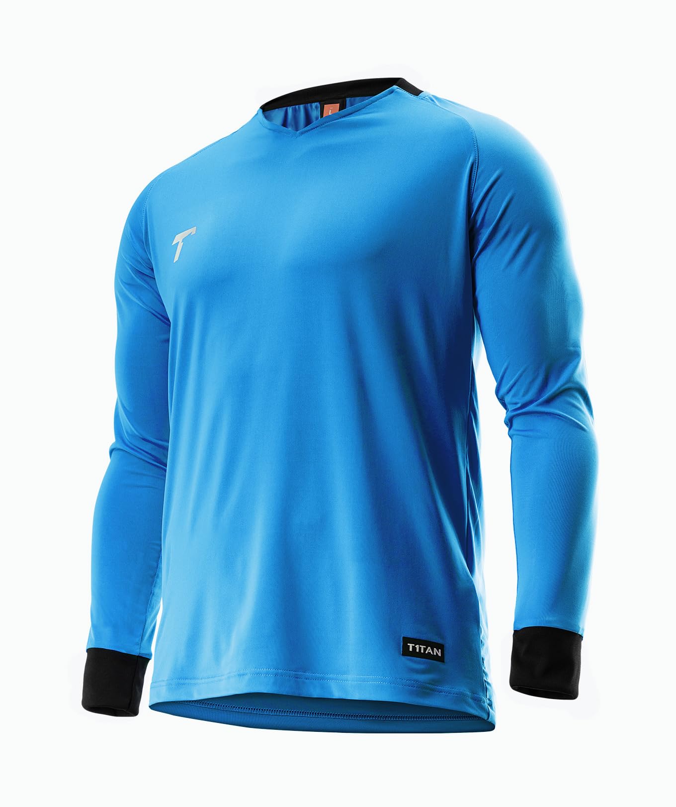 T1TAN Torwarttrikot - Fußballtrikot für Torhüter - Langärmliges Trikot für Herren, Damen und Jugendliche - Farbe blau - Größe XL