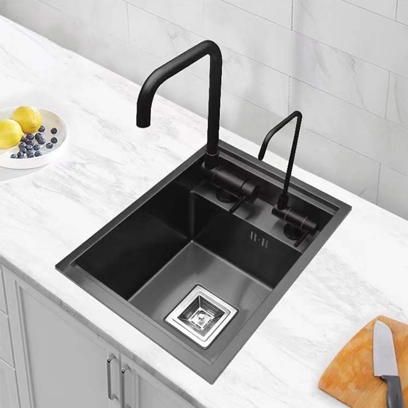 Grifo Plegable, Grifo para Osmosis Grifo Cocina Fregadero, Rotación de 360° Negro