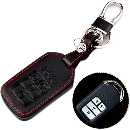 Amazon 適用ホンダ 新型 オデッセイ Rc1 Rc2 高級 レザー スマート キーケース キーホルダー 黒 赤ステッチ キーケース キーホルダー 車 バイク Amazon 適用ホンダ 新型 オデッセイ Rc1 Rc2 高級 レザー スマート キーケース キーホルダー 黒 赤ステッチ キーケース キーホルダー 車 バイク