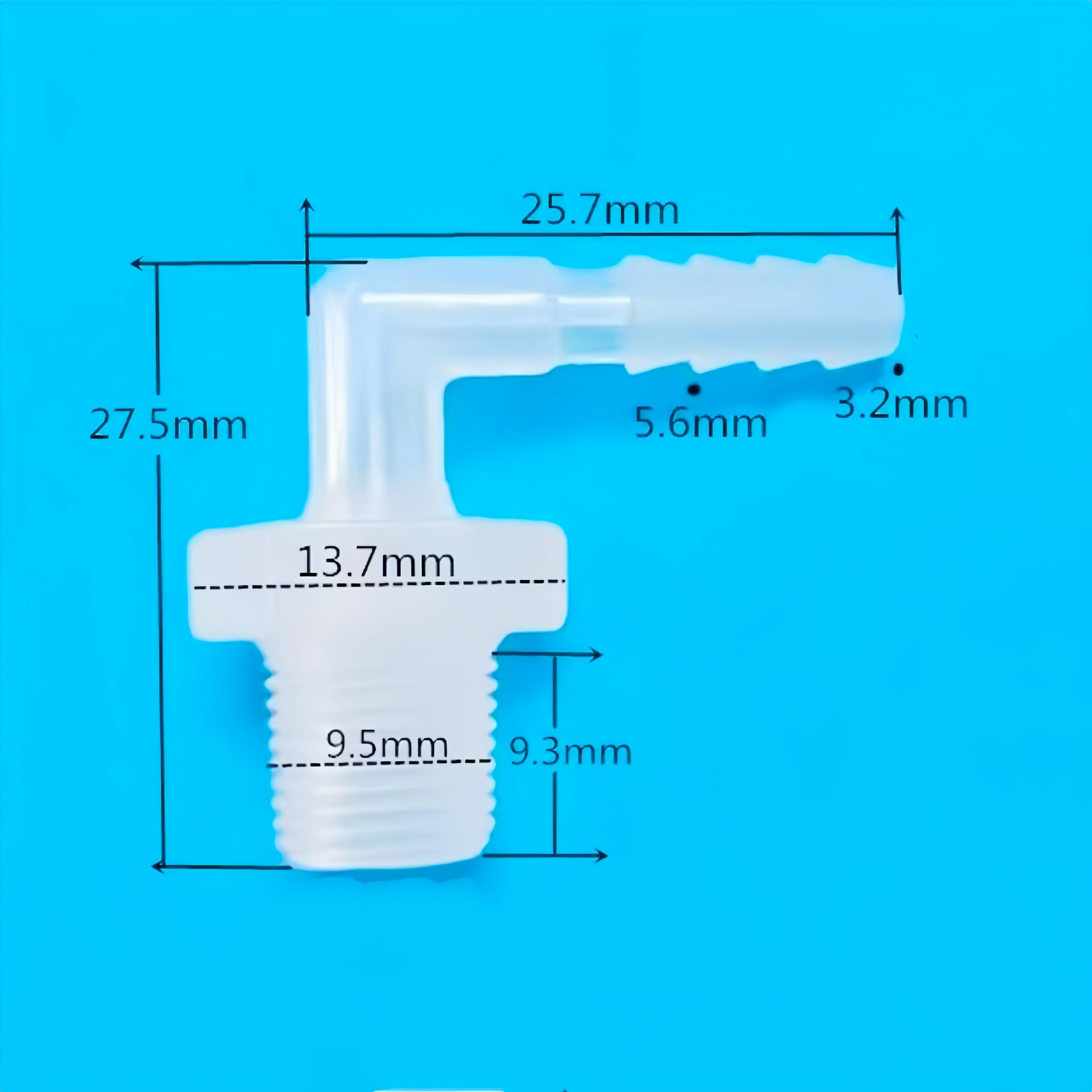Adaptador de rosca macho/hembra de 1/8 G, 50 conectores de tubo de polipropileno duraderos para transferencia de líquido y combustible