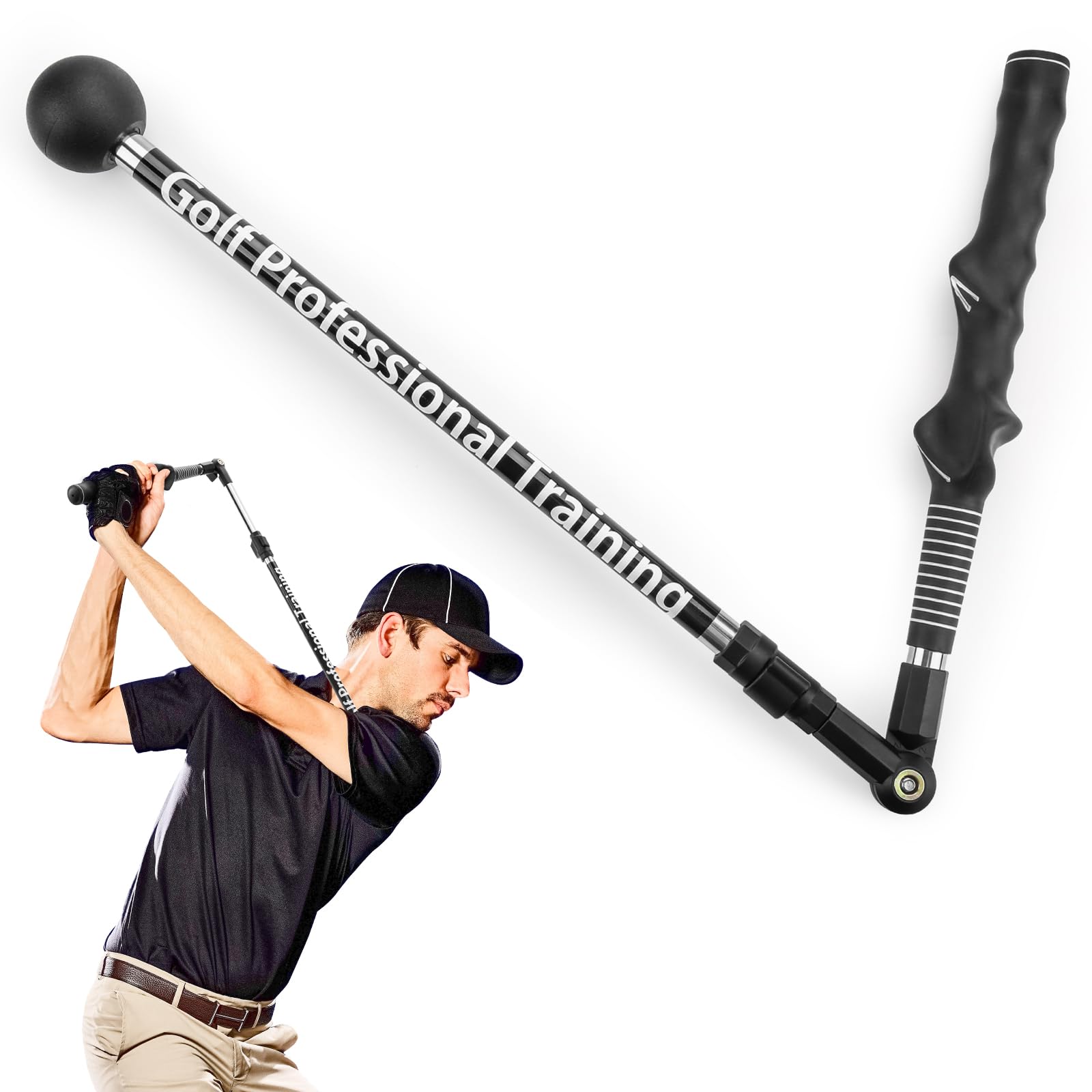 Golf Swing Trainer,Portable Metal Golf Training Aid,Forearm