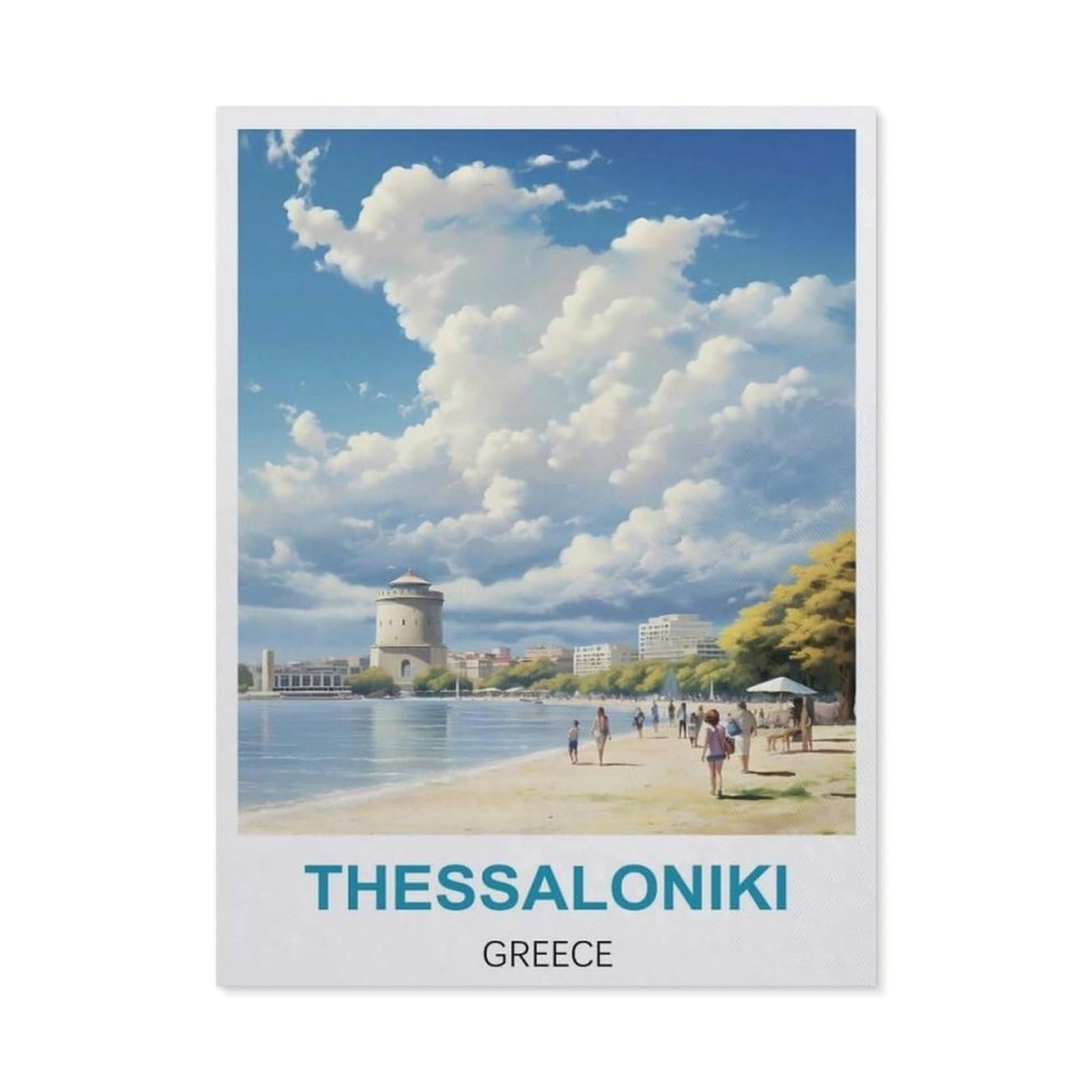 BEAYODKP 5D Diamond Painting Kits，Thessaloniki Greece,DIY Rhinestone Embroidery Set Paint with Diamond Art by Number Kits Cross Stitch Home Wall Craft Decoration（50 x 60 cm/19.68 x 23.62 inches）-CA66