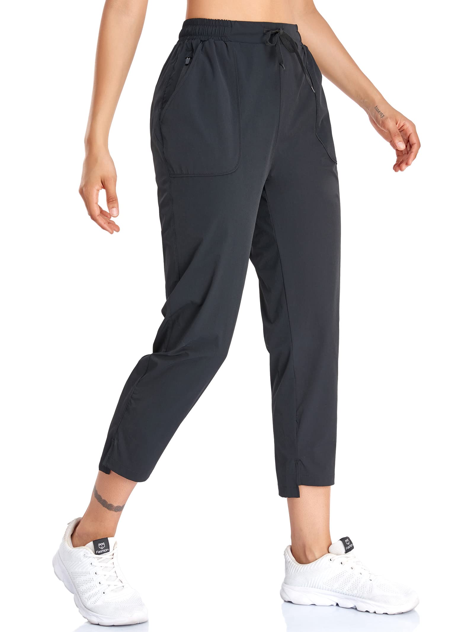 Women's Hiking Ankle Pants Lightweight Outdoor Quick Dry Cropped Trousers for Athletic Workout Golf Casual UPF 50+