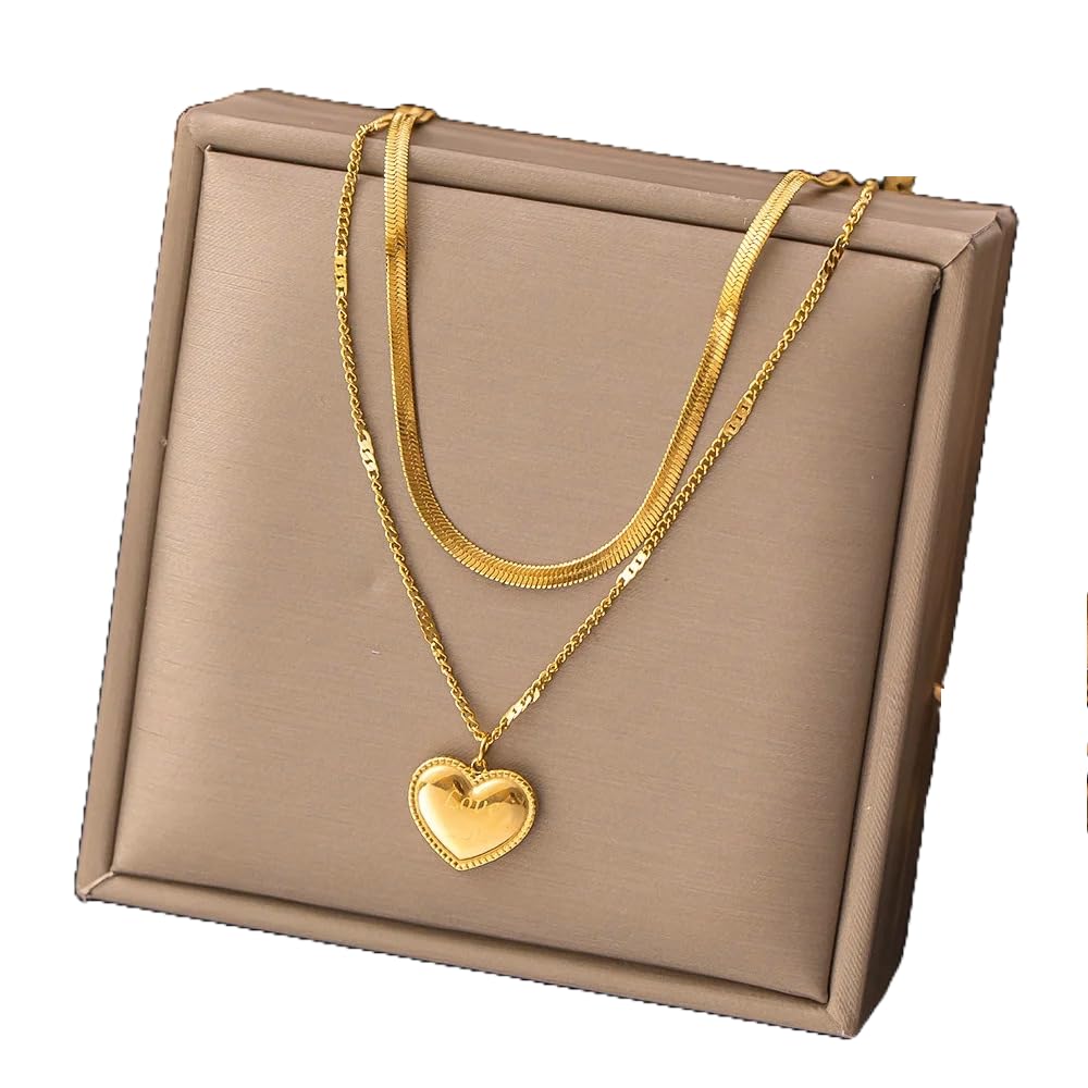 Purple Secret Savannah Heart Pendant Double Layer Necklace For Women, Love You Heart Pendant Necklace, Birthday Gift for Girlfriend, Gift for Women, 18k Gold Plated Necklace, Gift For Sister (B0D8J6C68W) Amazon Price History, Amazon Price Tracker