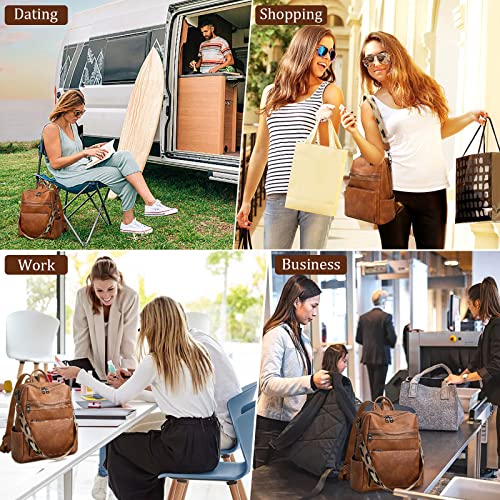 Image of AGLOD Leather Backpack Purse for Women Designer Ladies Shoulder Bag Fashion Faux Work Travel Handbags