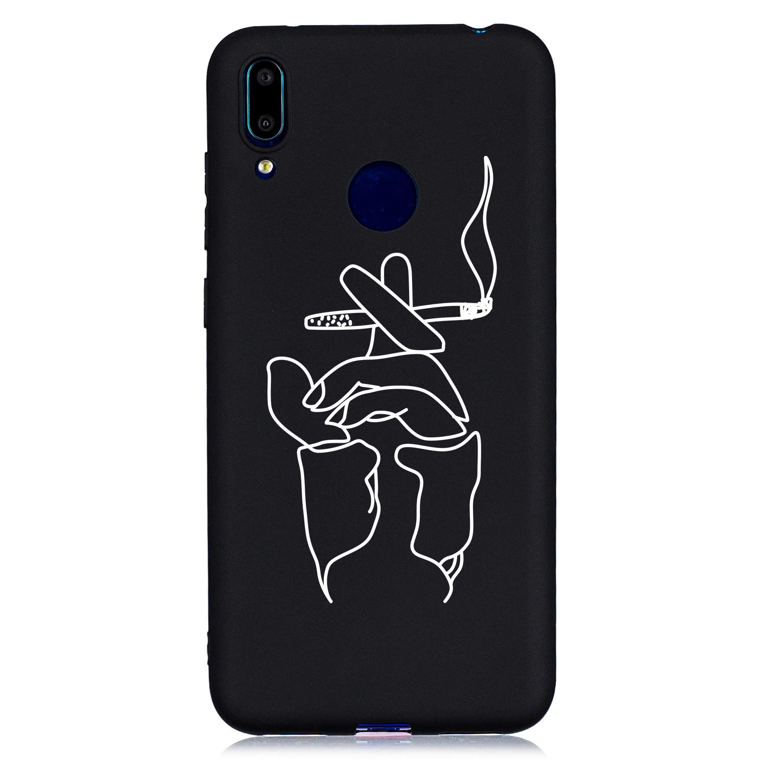 HopMore Cover Nero per Huawei Y7 2019 / Y7 Prime/PRO 2019 Silicone Morbido Disegni Universo Spazio Creativa, Custodia Cover Huawei Y7 2019 Antiurto Case Morbide Gomma Protettiva - Foresta