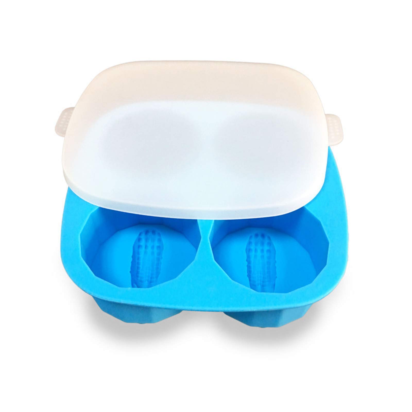 CYCTECH Shaped 3D Crocodilian Model Ice Cube Mold, Super Flexible Silicone Ice Cube Mold, With Lid Flexible Trays Bpa Free, For Whiskey, Cocktail,Soap (Blue)