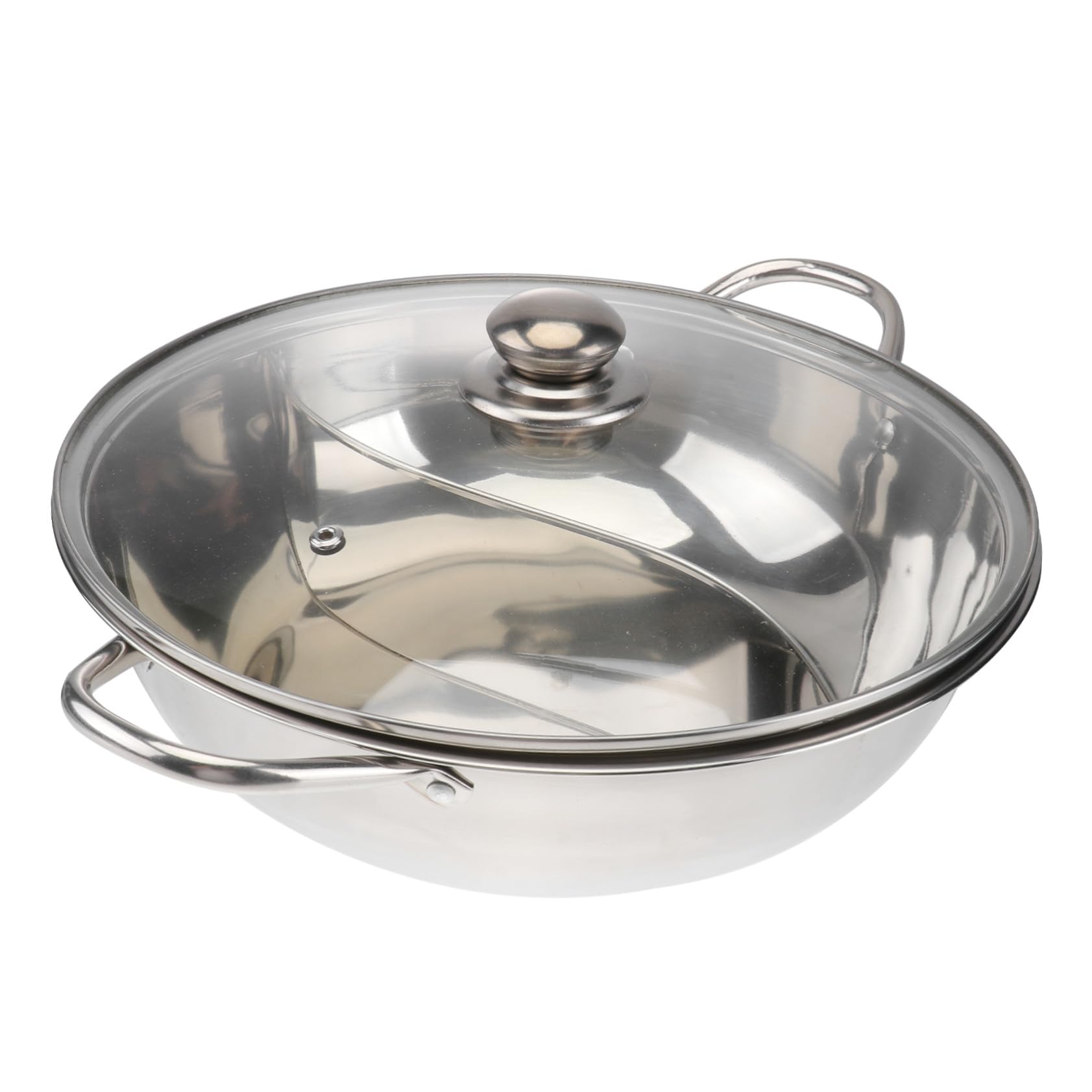 Casserole double saveur pour cuisiner deux bouillons sur plaque induction