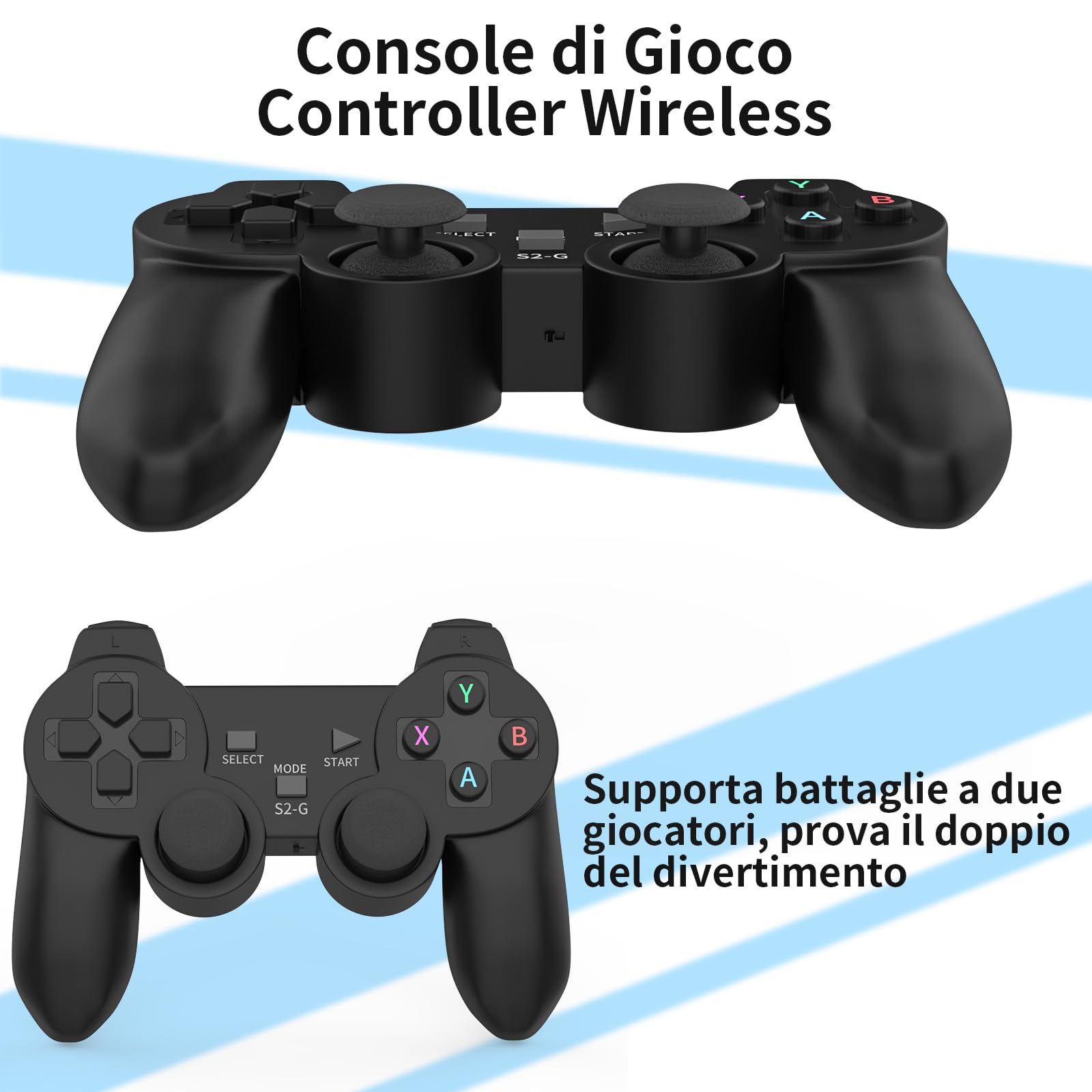 Console di Gioco Wireless Retrò M8, Plug and Play Mini Game Stick, 20,000+ Videogiochi Classici, Dotato di Doppio Controller di Gioco Senza Fili 2.4G, 9 Simulatori, Uscita HD 4K