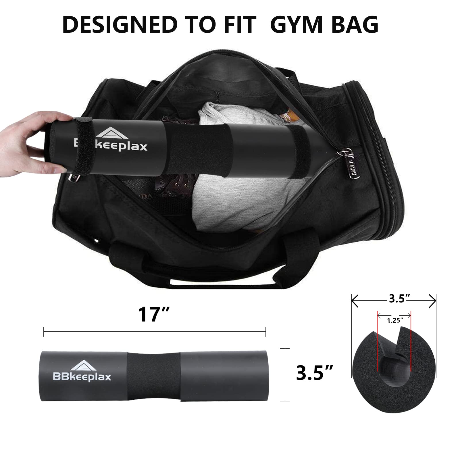 Buy Barbell Pad Foam Squat Bar Pad Hip Thrust Pad with Safety Straps