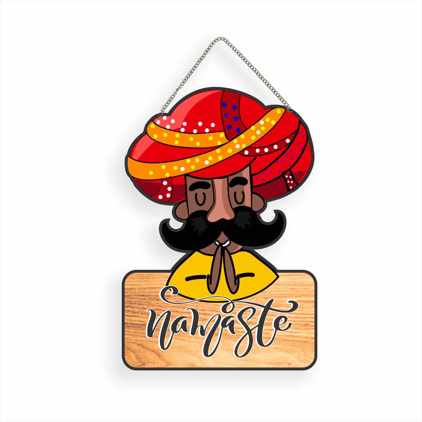 PrintjasPrintjas Namaste Welcome Entrance Sign Board Wall Hanging for Home Entrance | Kitchen Entrance | Office Entrance Designer Gift Wooden Plates for Home Decor Size 30x20 cm