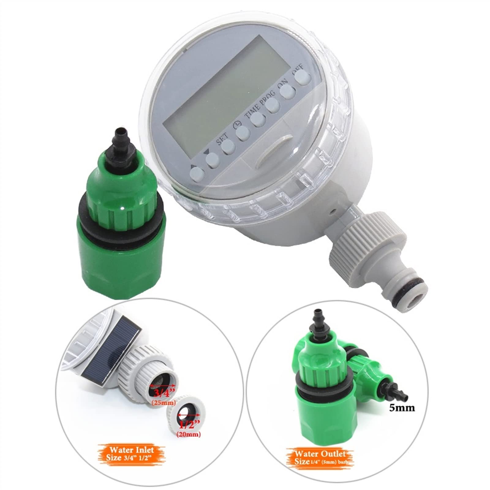 Solar Digital LCD Automatyczny timer wody do nawadniania wody Cyfrowy irygator Solar Timer (Kolor : BxAB747C, Rozmiar : 1)