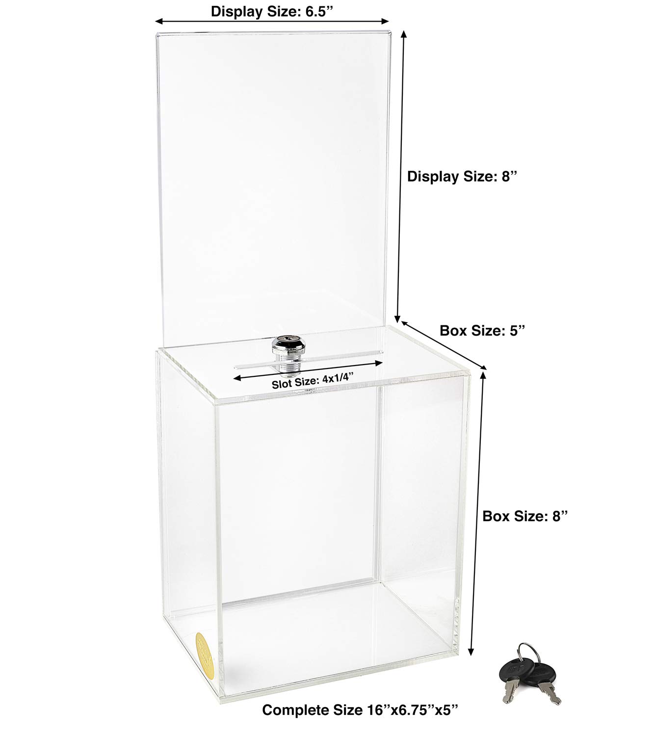 MCB Large Donation Box Ballot Box Suggestion Box Acrylic Box