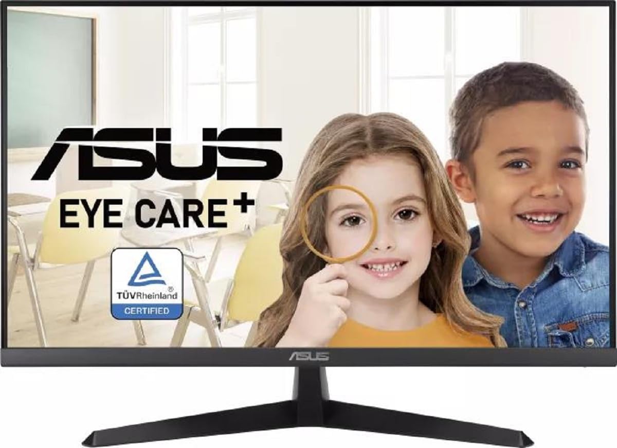 ASUS VY279HGE - Monitor Gaming Eye Care de 27 Pulgadas FHD (1920 x 1080), IPS, 144 Hz, IPS, SmoothMotion, 1 ms, FreeSync Premium, Eye Care Plus, antiparpadeo, Tratamiento Antibacteriano