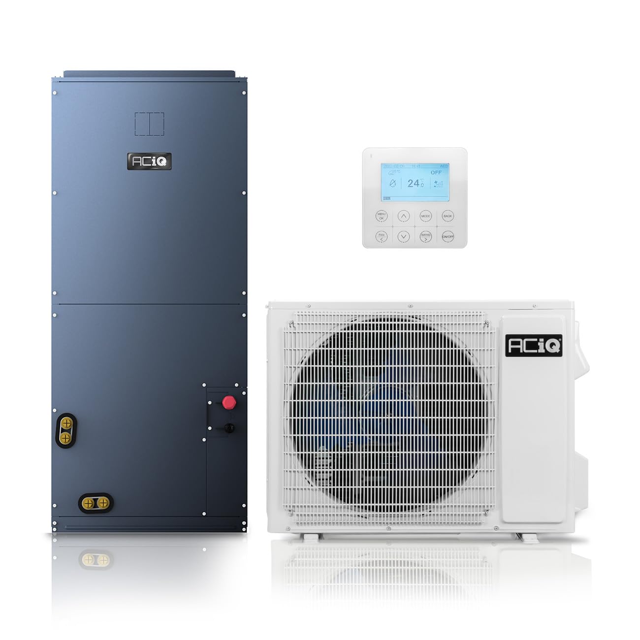 ACiQ Essentials 3 Ton 17 SEER2 Central AC Heat Pump System, 15kW, 50' Kit