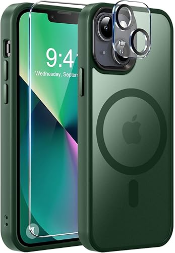 Vista 1184 de MOCCA - Funda magnética resistente para iPhone 11 de 6.1 pulgadas, compatible con MagSafe, protector de pantalla de vidrio + protector de lente