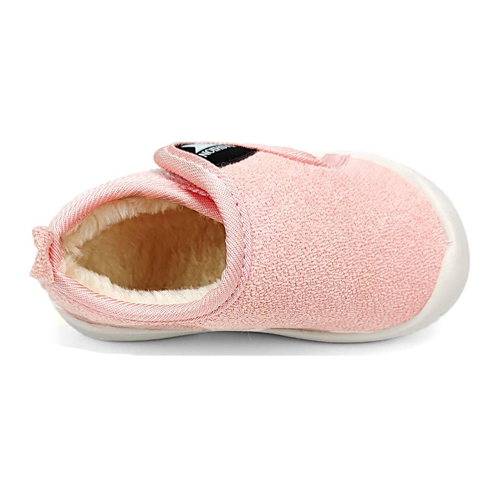 OAISNIT Baby Boys Girls Snow Boots Warm Fleece Anti-Slip Toddler Winter Shoes Slippers Causal Sneakers (B-Pink, 6 Toddler)
