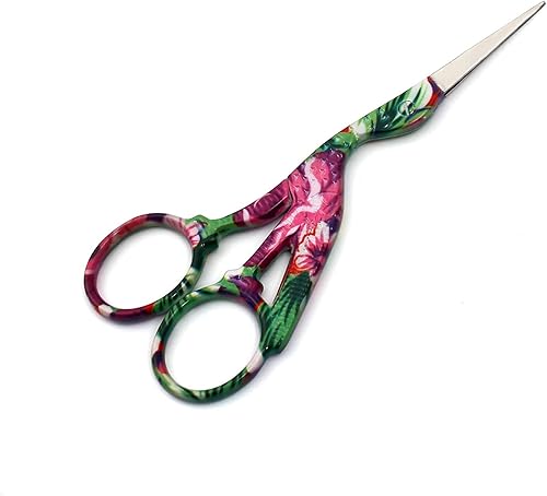 OdontoMed2011 Tijeras clásicas de cigüeña de acero inoxidable de 4.5 pulgadas, diseño de grúa, tijeras de costura para bordado, manualidades,