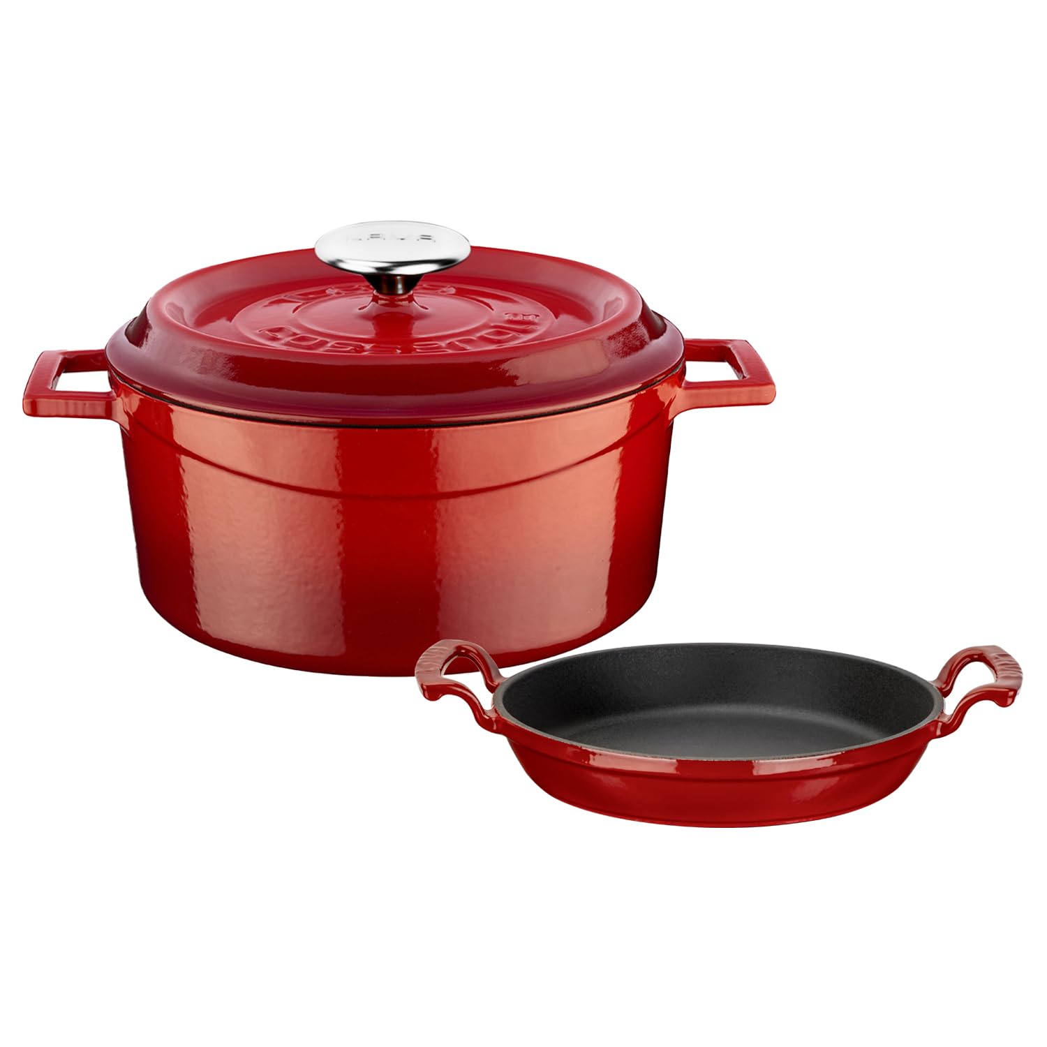 LAVA Yuvarlak Döküm 24cm Trendy Serisi Tencere & Döküm 20cm Sahan Set - Şef Standartlarında Premium Set