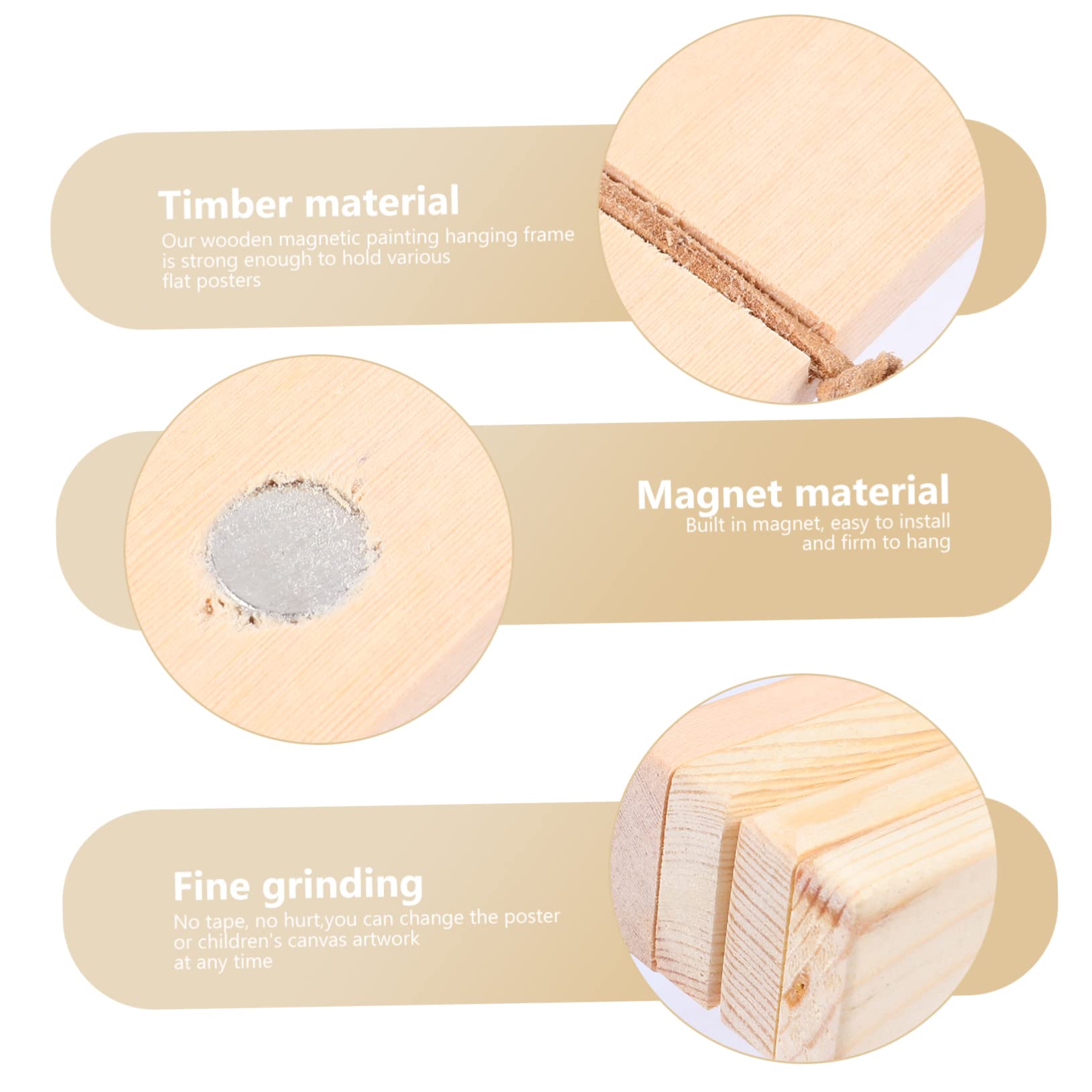 ABOOFAN 2stücke Magnetische Holz Posterleiste Aus Kiefer Einfaches Aufhängen Von Bildern Und Postern Für Zuhause Flexibles Design Mit Starkem Halt Für Kunstwerke Und Drucke
