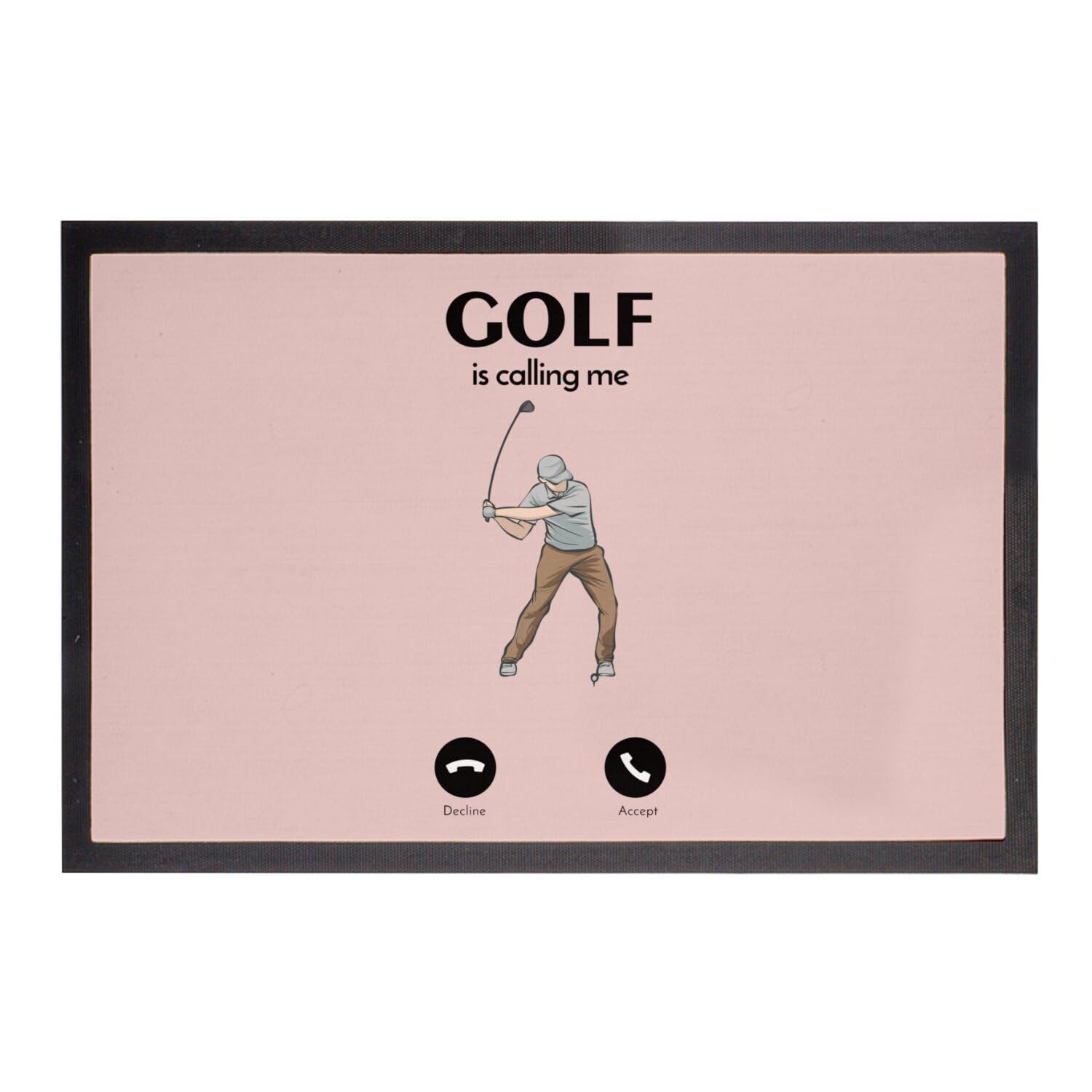 Paillasson Rose Golf is Calling Me anti-saleté 60x40cm pour garder votre entrée propre et sèche
