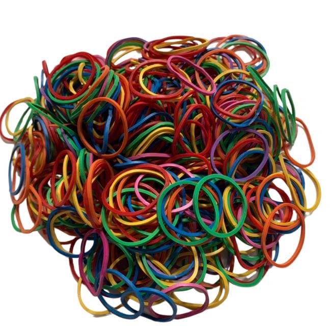 200PS/ Pack Small Assorted Nature Fancy Rainbow Colorful Rubber Band Bluk For Stationery School Office Holder Supplies Hairs Kitchen Home Industrial Fashion Elastic Thermostability (Multi Colored (2))