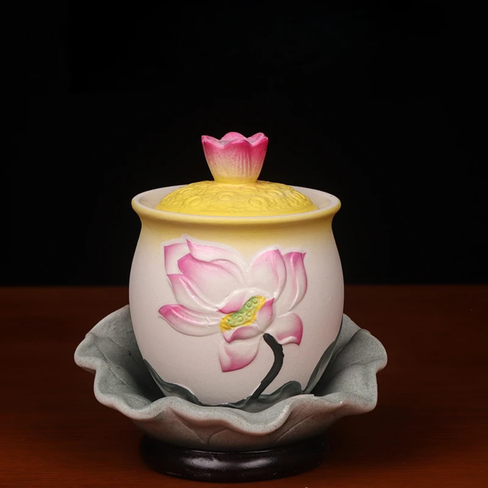Tasse à eau bénite Lotus en céramique contre les énergies