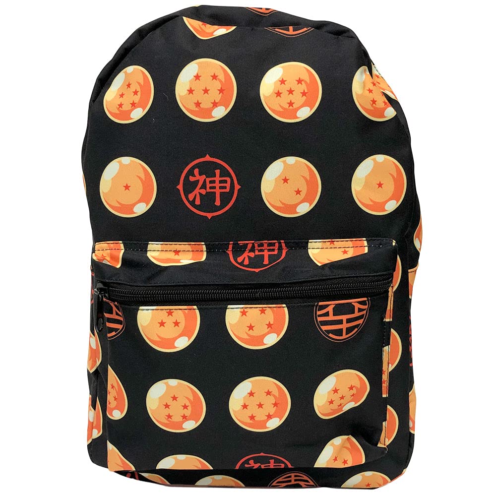 Dragon Ball Z Logo Anime Backpack, fits A4 with internal padded laptop/tablet pouch, Multi Colour, Onesize