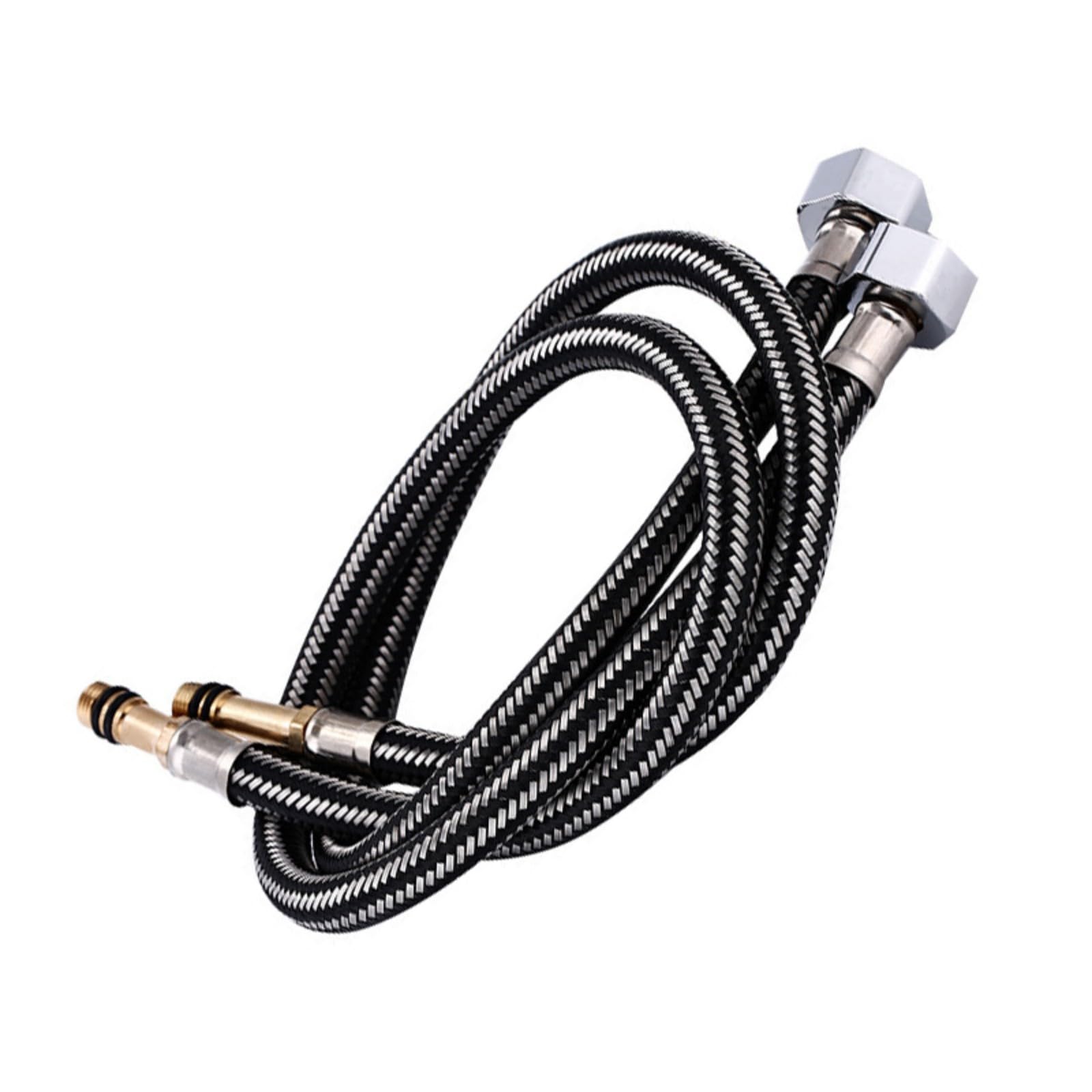 Hdoytxxm 100Cm 2Pcs Stainless Steel Braided Faucet Hose Cold And Hot Water Inlet Pipe For Kitchen And Bathroom Accessories Enduring For Kitchen Bathroom