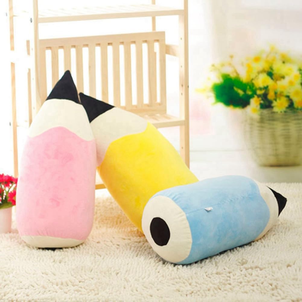 Almohada Tipo Lápiz, Almohada de Felpa para el Aula para Niños, Rincón de Lectura, Cojín de Regreso A la Escuela, Cojín de Regalo para Maestros para la Habitación D